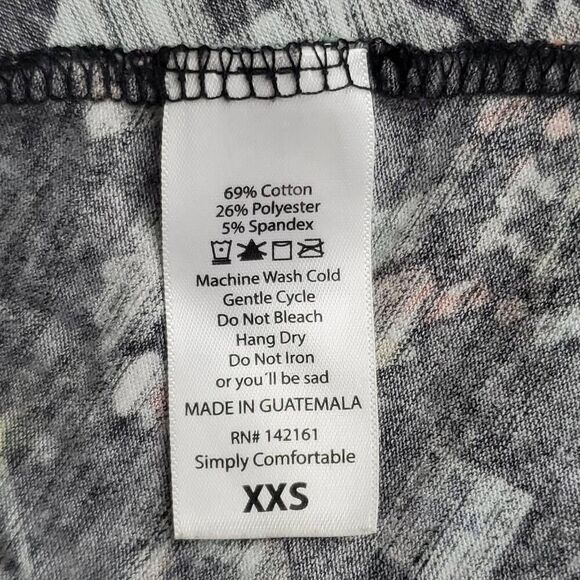 LuLaRoe Carly Dress XXS Black Bright Tribal Print Hi-Low Hem Short Sleeve Simply - Picture 7 of 8